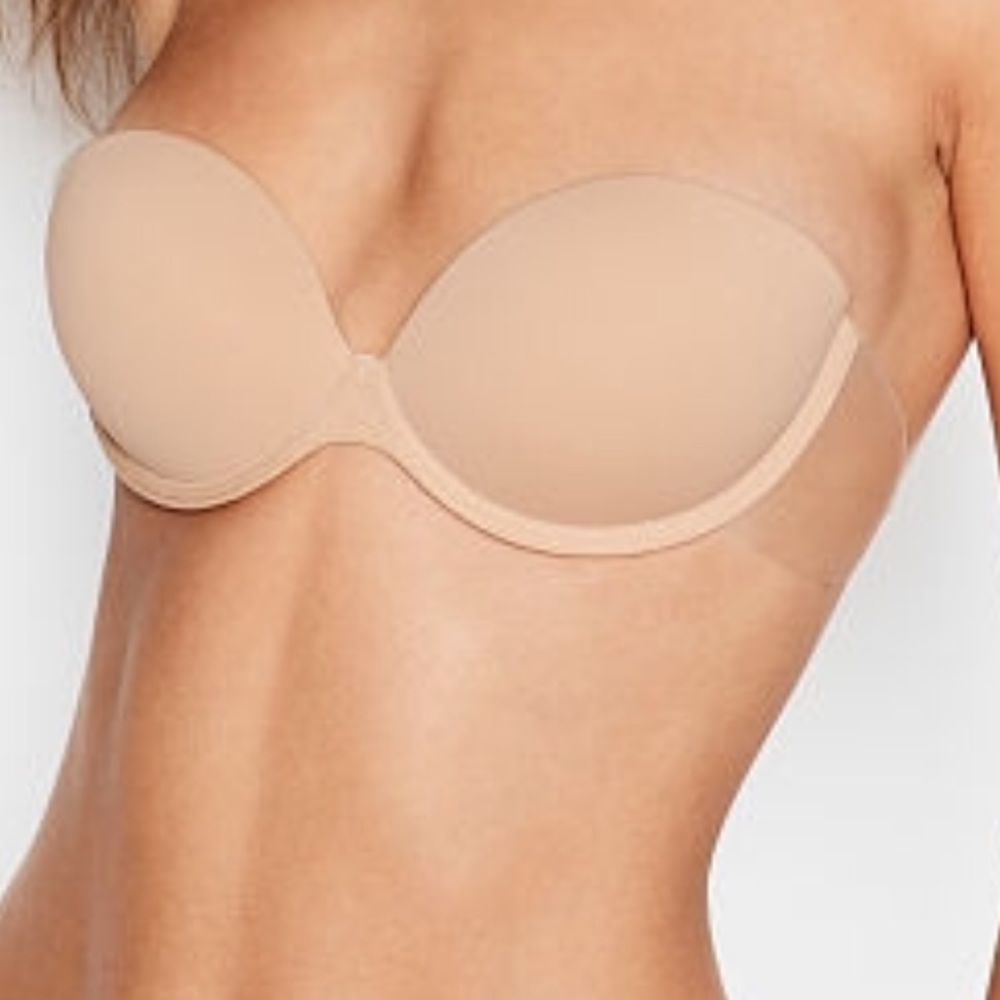 Invisible stick on strapless bra
